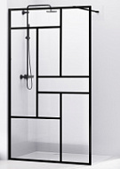 Душевая перегородка ABBER Immer Offen AG63100B прозрачное/черный