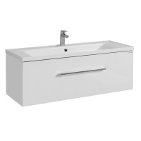 Тумба с раковиной Aquaton Мадрид 1A168701MA010 120 М с 1 ящиком, раковина Айрис, белый глянцевый