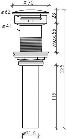 Донный клапан Ceramicanova Element2 CN2000 с системой "клик-клак"