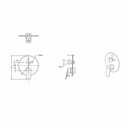 Смеситель Bravat Rhein PB8429564CP-2-ENG для душа, хром