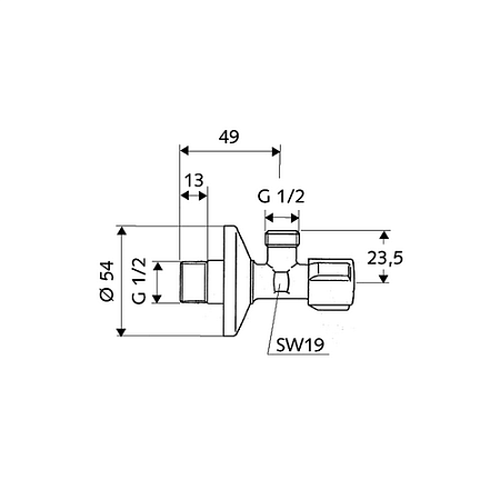 Вентиль Schell 05 217 06 99 угловой
