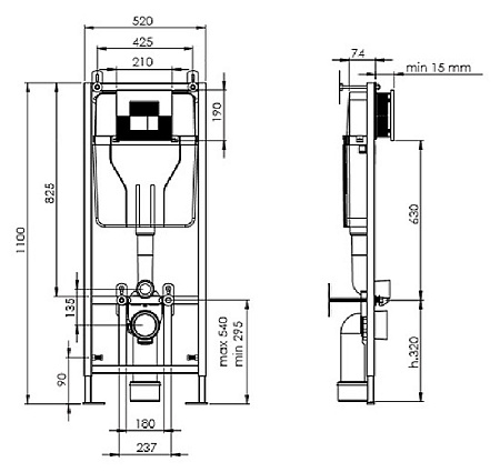 Комплект Serel SM12+SAN85 подвесной унитаз + инсталляция + кнопка