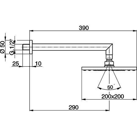 Верхний душ Cisal Shower DS01326021 200х200 хром