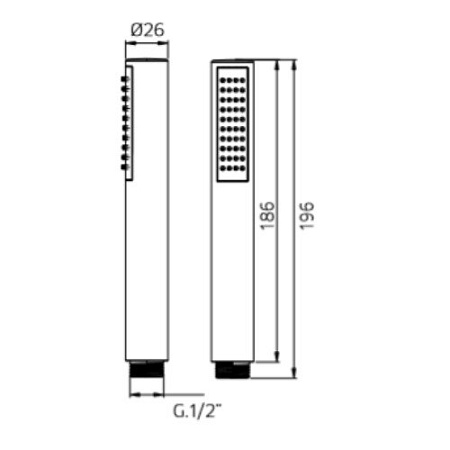 Душевая лейка Palazzani Idrotech stick 99120510 хром