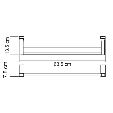 Полотенцедержатель WasserKRAFT Lopau K-6040 двойной хром