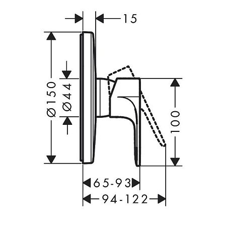 Смеситель Hansgrohe Rebris S 72667670 для душа, черный матовый