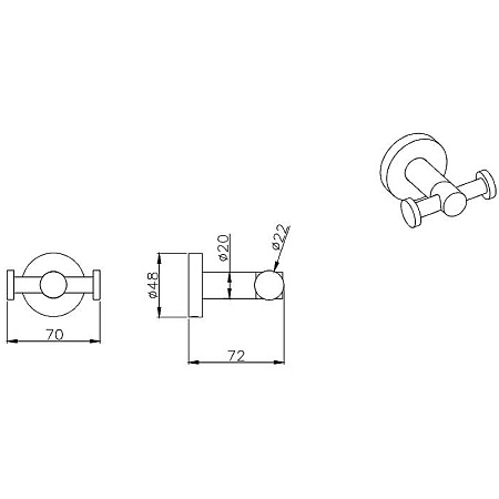 Крючок Aquatek AQ4002CR двойной, хром
