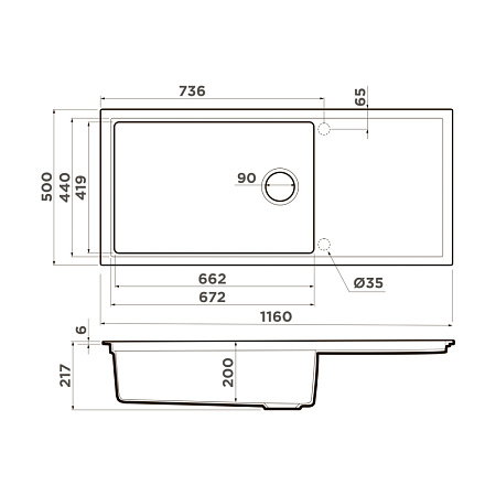 Кухонная мойка Omoikiri Sintesi 116-WH 116x50x21.7 белый