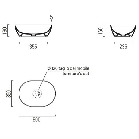 Раковина GSI Pura 886011 50 белый