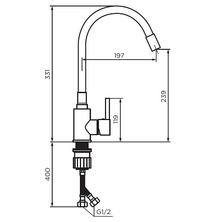 Смеситель Dorff Logic D3007633 для кухонной мойки белый