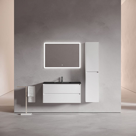 Тумба с раковиной Sancos Libra 100 LB100W белый/черный