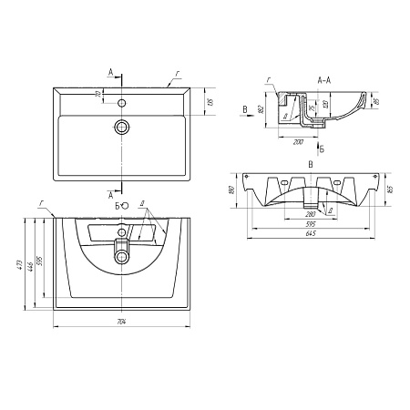 Мебельная раковина Dreja Q 70 191645 70