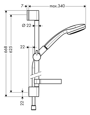 Душевой гарнитур Hansgrohe Croma 100 27717000 хром