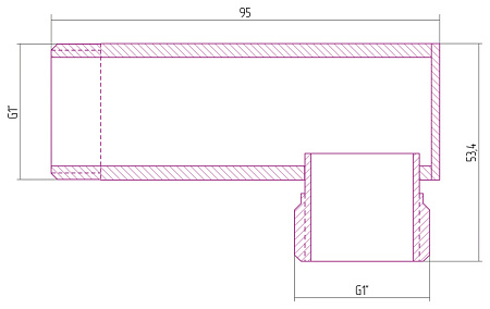 Угол переходной Сунержа 00-1506-1010 хром