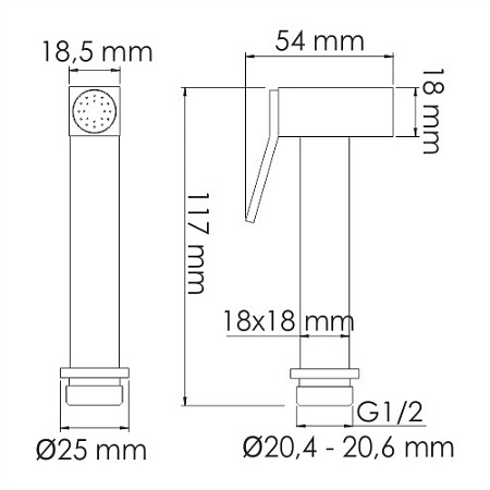 Гигиенический душ WasserKRAFT A214 черный глянец
