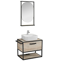 Мебель для ванной Aquaton Лофт Фабрик 1A242301LTDU0 65 с раковиной Одри Soft, дуб эндгрейн