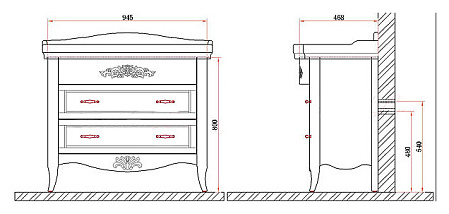 Тумба с раковиной BelBagno Primavera 95 bianco antico