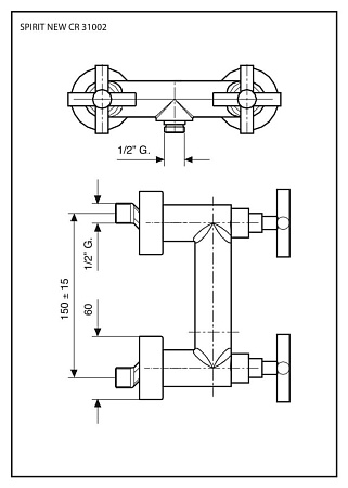 Смеситель Emmevi Spirit New 31002/CR для душа, хром