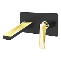 Смеситель Boheme Venturo 385-B для раковины, настенный, золото/черный