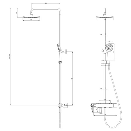 Душевая стойка Lemark Bronx LM3772BL черный 