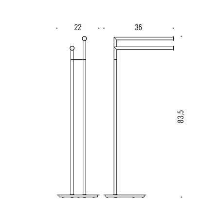 Стойка напольная Colombo Mini B4038.HPS1 нержавеющая сталь