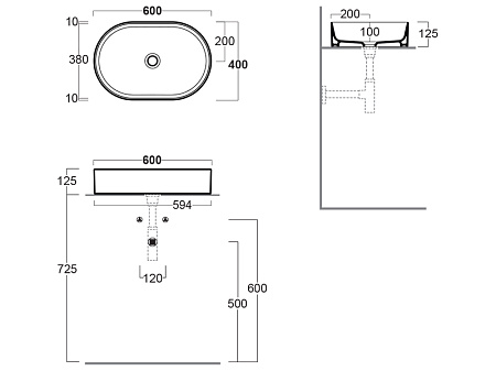 Раковина Simas Folio FO 02 bia 60х40 белый