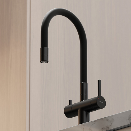 Смеситель для кухонной мойки Sancos Lucia SC4004MB черный матовый