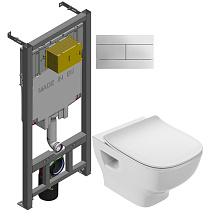 Комплект унитаз Jacob Delafon Struktura E21747RU-00 + инсталляция + кнопка + крышка Комплект унитаз Jacob Delafon Struktura E21747RU-00 + инсталляция + кнопка + крышка