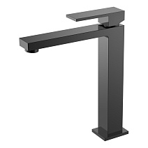 Смеситель Boheme Qubic 472-SGM для раковины, высокий, оружейная сталь глянцевая