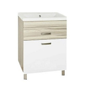 Тумба под раковину Style Line Ориноко 60 светлое дерево/белый
