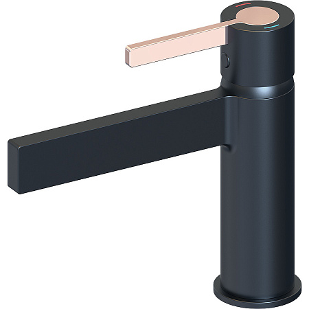 Смеситель для раковины beWash Incanto BVMM1BS238 черный/розовое золото