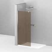 Душевая перегородка Cezares Liberta LIBERTA-L-1-110-BR-Cr 110 бронзовое стекло, хром