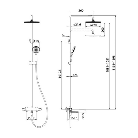 Душевая стойка IDDIS Torr TORSBBTi06-S хром