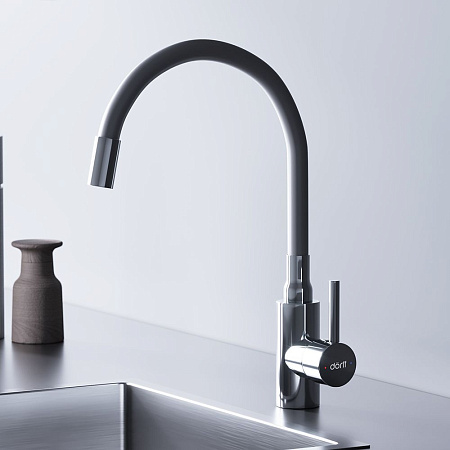 Смеситель Dorff Logic D3007633 для кухонной мойки белый