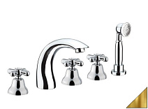 Смеситель Fiore Margot 26GO0608 на борт ванны, на 5 отверстий, золото Смеситель Fiore Margot 26GO0608 на борт ванны, на 5 отверстий, золото
