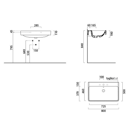 Полотенцедержатель GSI Sand  PASAND80 80 для раковины, хром