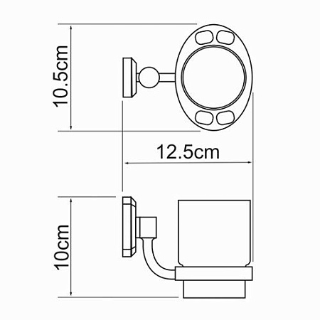 Стакан WasserKRAFT Oder K-3028 одинарный, хром
