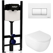 Комплект 4в1 инсталляции с WC и клавишей Valsir KIT VSWM 7334 Slim P1 белый/белый матовый Комплект 4в1 инсталляции с WC и клавишей Valsir KIT VSWM 7334 Slim P1 белый/белый матовый