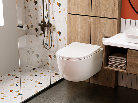 Унитаз подвесной ABBER Bequem AC1104 безободковый, белый