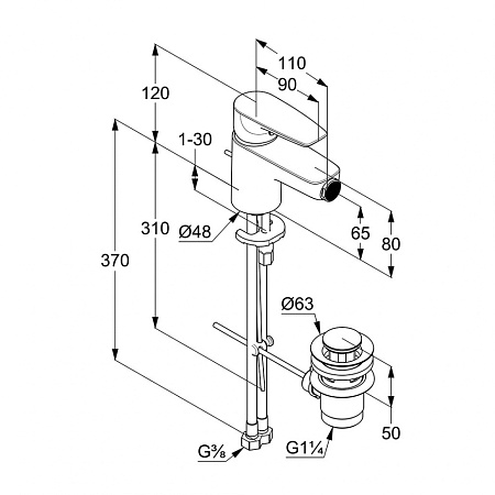 Смеситель Kludi Pure&Solid 342160575 для биде, хром