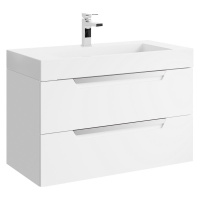 Тумба с раковиной Aqwella Cube CUB0109W 90 белый матовый