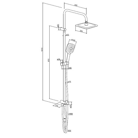 Душевая стойка Damixa Eclipse 931000300 черный