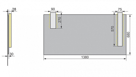 Зеркало Velvex Pulsus 140