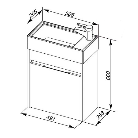Мебельная раковина BelBagno Mini 7045-KL 50 белый