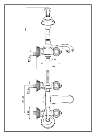 Смеситель Emmevi The One 98011SWNEBR для ванны с душем, бронза
