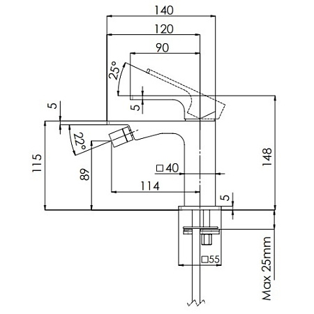 Смеситель Remer Absolute AU22 для биде, хром