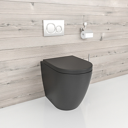 Унитаз приставной beWash Aldo BKFSR101565 с системой микролифт, черный матовый