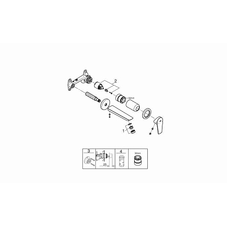 Смеситель Grohe BauEdge 20474001 для раковины