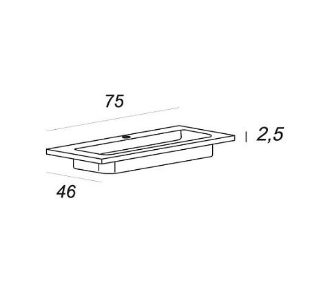Раковина Cezares 50201 75 bianco