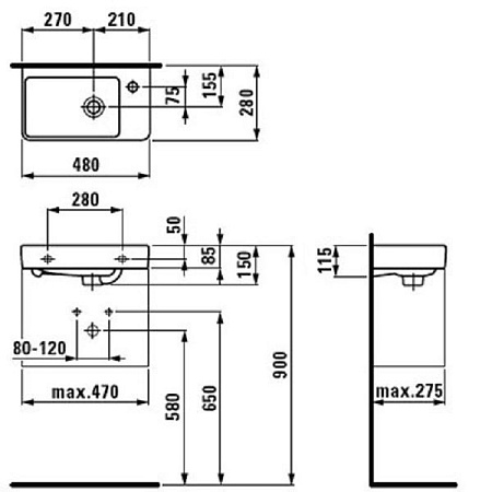 Раковина Laufen Pro 8.1595.4.000.104.1 48 см R